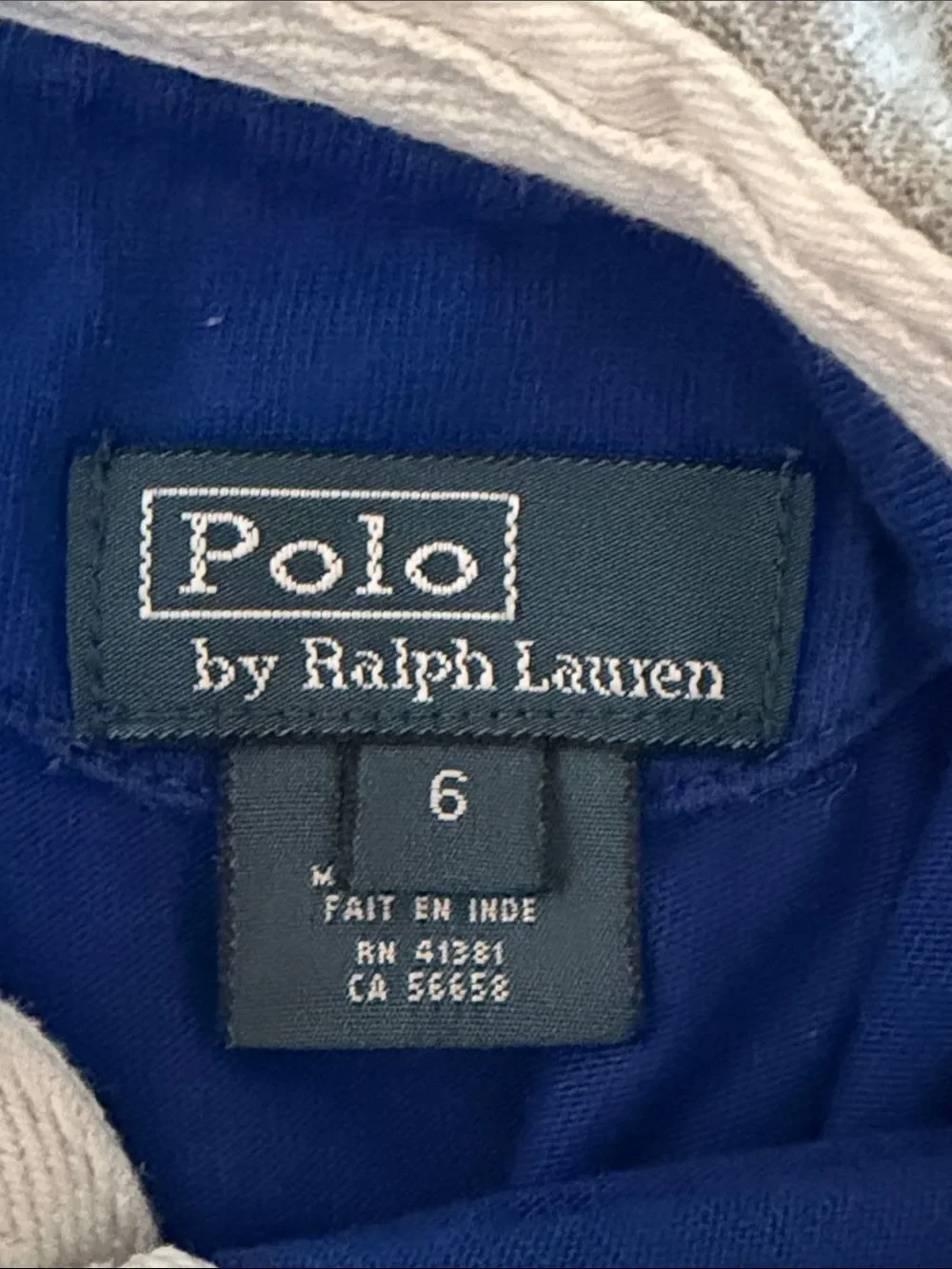 Polo Ralph Lauren Boys Size 6 Rugby Shirt Gray Hood Blue Pony Logo Long Sleeve